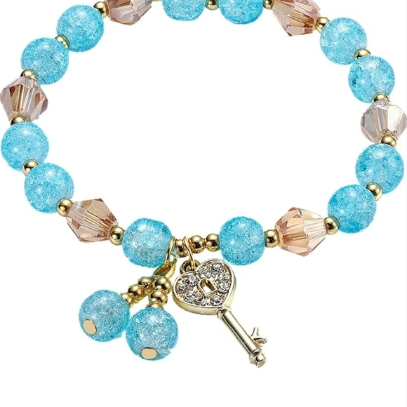 Jewelry - Elegant Blue and Gold Charm Bracelet